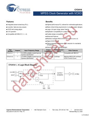 CY2410SXC-5 datasheet  
